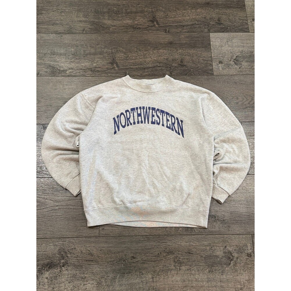Vintage 80s Santee Sweats Northwestern University Sweatshirt Gray L Made in USA